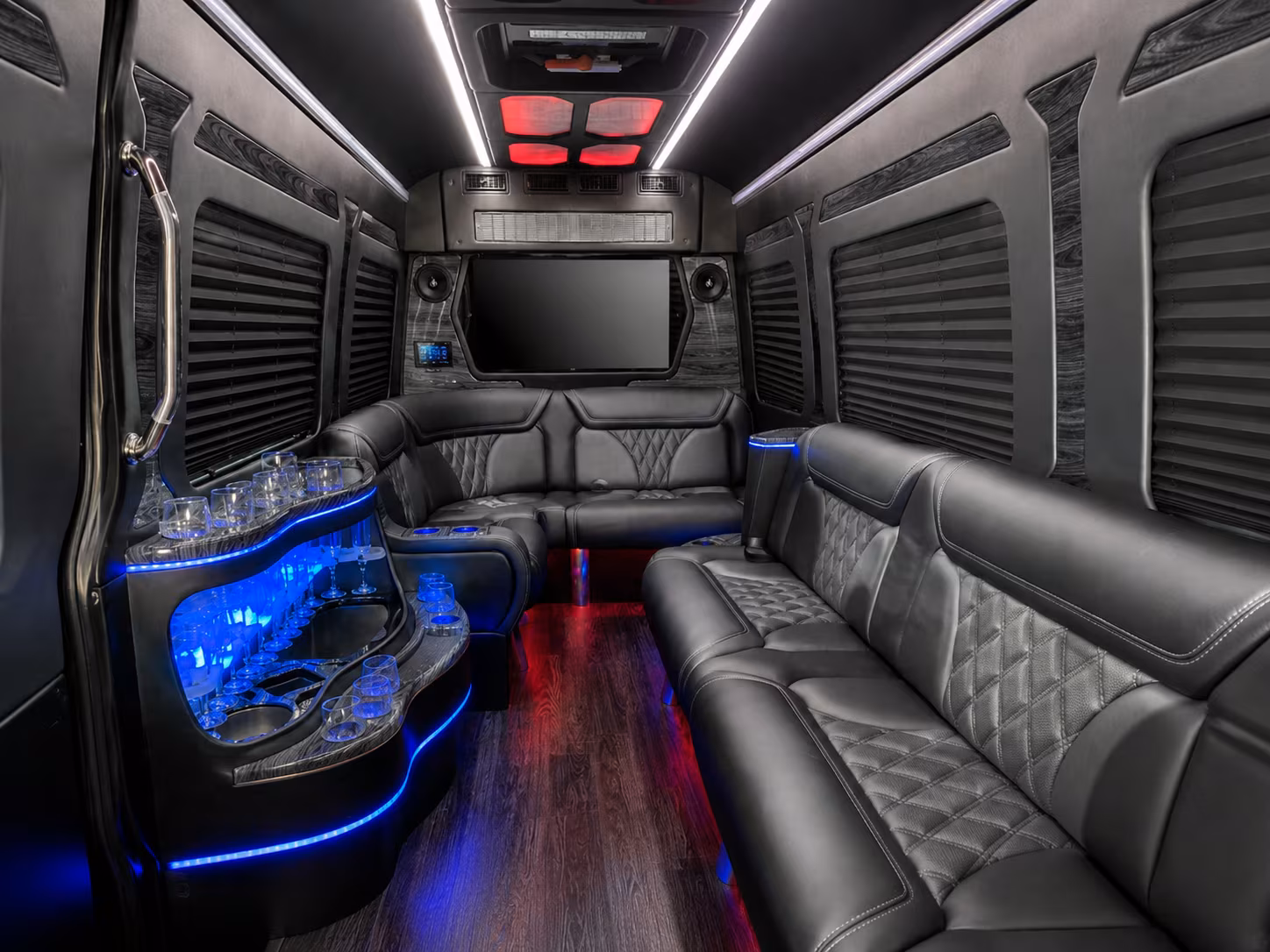 campbell 40 passenger party bus interior