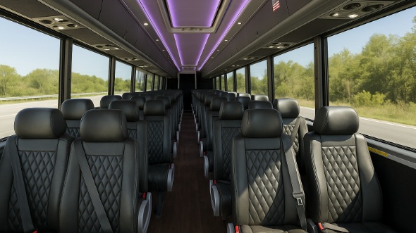 Interior of Charter Bus Company Campbell's 15 Passenger Minibus in Campbell
