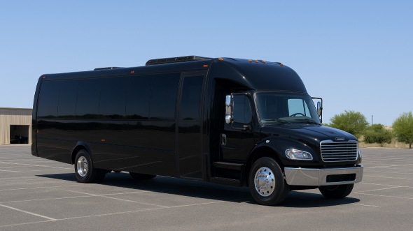 Exterior of Charter Bus Company Campbell's 25 Passenger Mini bus in Campbell