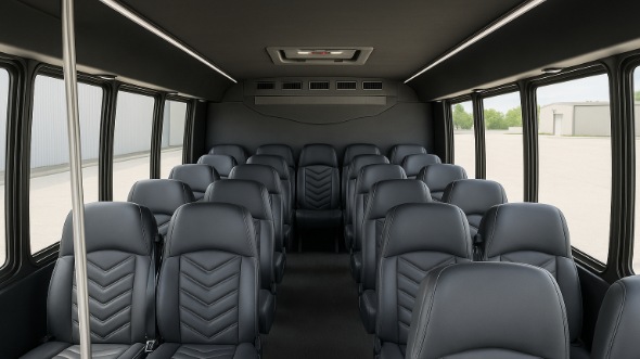 Interior of Charter Bus Company Campbell's 25 Passenger Mini bus in Campbell