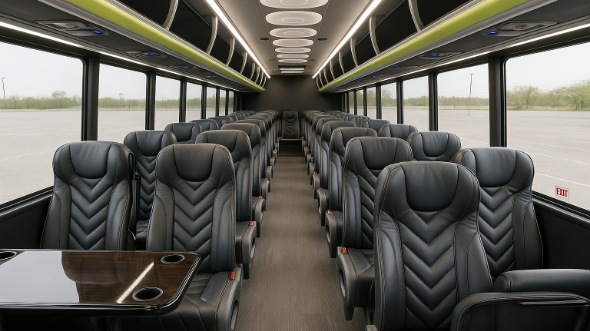 Interior of Charter Bus Company Campbell's 35 Passenger Minibus in Campbell