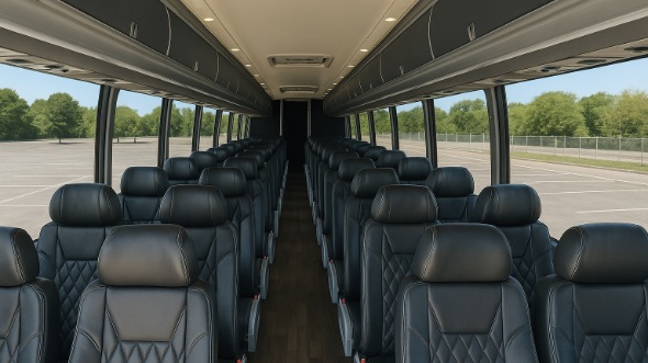Interior of Charter Bus Company Campbell's 50 Passenger Charter Bus in Campbell