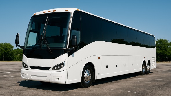 Exterior of Charter Bus Company Sunnyvale's 54 Passenger Charter Bus in Sunnyvale