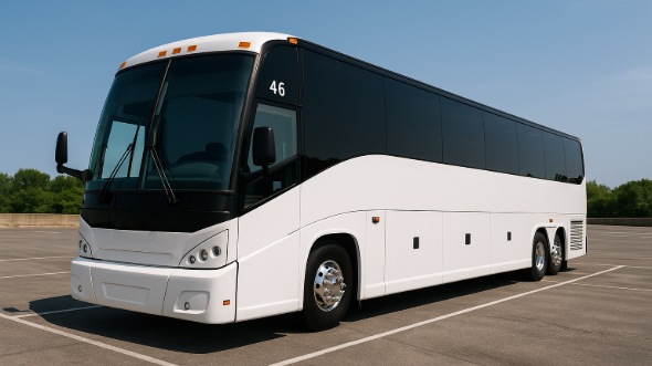 Exterior of Charter Bus Company Campbell's 55 Passenger Charter Bus in Campbell