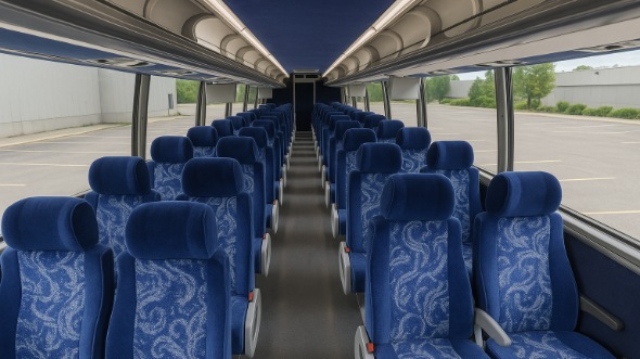Interior of Charter Bus Company Campbell's 55 Passenger Charter Bus in Campbell