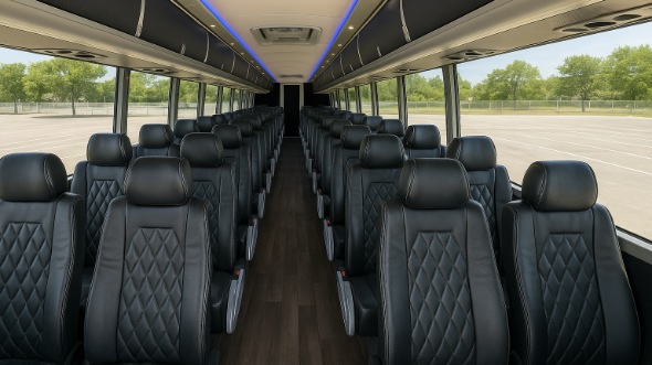 campbell 50 passenger charter bus inside