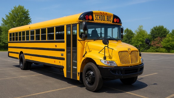 Exterior of Charter Bus Company Campbell's School Bus in Campbell