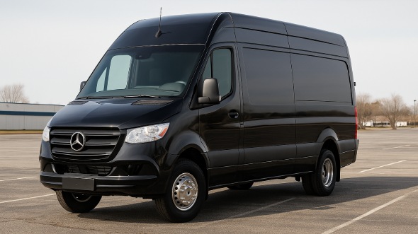 Exterior of Charter Bus Company Campbell's Sprinter Van Rental With Driver in Campbell